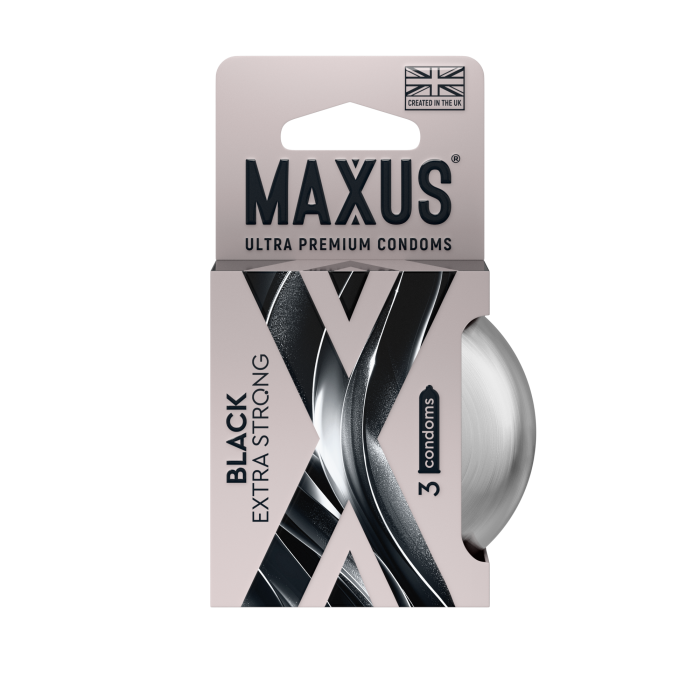 Презервативы анальные "Maxus Black" черные, 3шт 